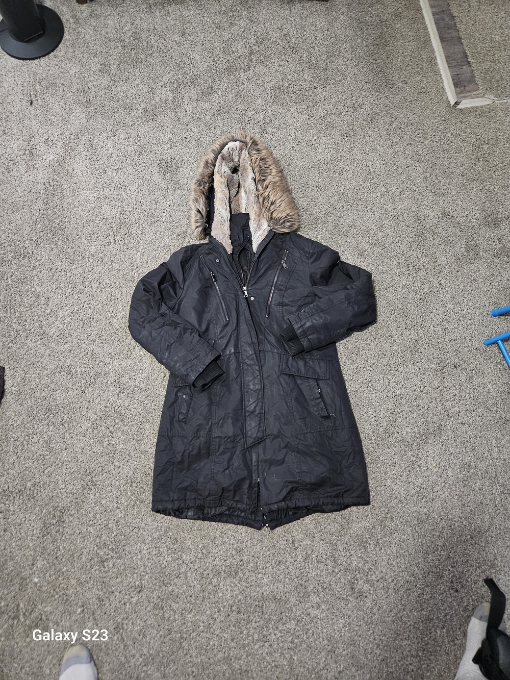 1 Madison Expedition Heritage Black Faux Fur Hooded Long Parka L/G